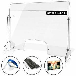 EIGEN Sneeze Guard for Counter - 32&#034; X 24&#034; Plexiglass Shield for Desk Protect...