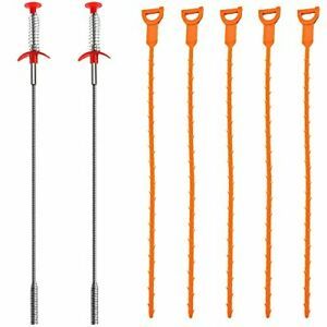 7 pc 20&#034;&#034; Drain Snake Hair Clog Remover Cleaning Tool Unclog Bathtub Shower Sink