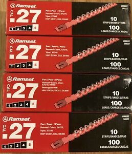 4 boxes Ramset 5RS27 .27 Cal 10 Strips 100 Loads