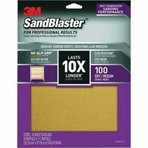 3M SandBlaster No Slip Grip Backing 11 In. x 9 In. 100 Grit Medium Sandpaper