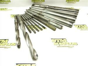 ASSORTED LOT OF HSS CARBIDE TIPPED MACHINIST TOOLING CHUCKING REAMERS &amp; DRILLS