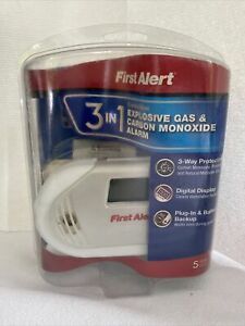 First Alert 3-in-1 Combination Explosive Gas &amp; Carbon Monoxide Alarm GC01CN New