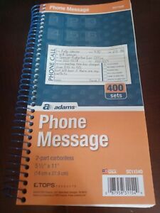 Phone Message 2 Part Carbonless 5 1/2&#034; X 11&#034;