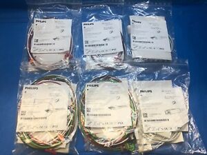 Lot of 3 x PHILIPS M1671A  / 2 x M1968A / 1 x M1669A Lead Cables in packaging