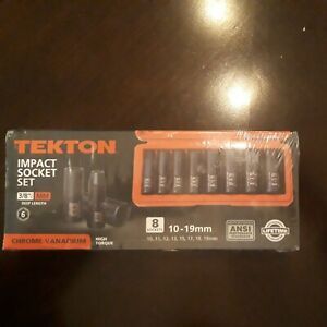 TEKTON 3/8-Inch Drive Deep Impact Socket Set, Metric, Cr-V, 6-Point, 10 mm - ...