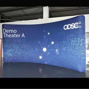 20ft Curved Fabric Back Wall PopUp Stand Trade Show Display Booth &amp; Custom Print