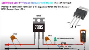 10 Package L7805CV L7805 7805 Positive Voltage Regulator 5V 1.5A TO-220 IC