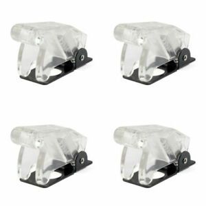 4x Toggle Switch Boot Plastic Safety Flip Cover Cap 12mm Clear White AV