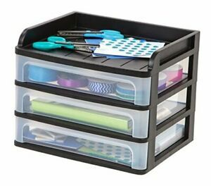 IRIS USA DDS-M3 Desktop Drawer System Medium Black 1 Pack