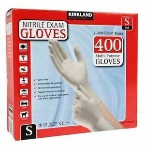 Kirkland Signature Disposable Nitrile Exam Gloves 400 CT SIZE S FAST SHIPPING