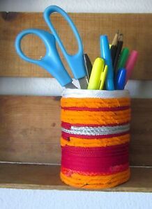 Wrapped Pencil Cup Can Great for flowers, pencils, paintbrushes kitchen utensils