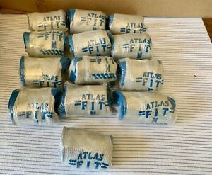 13 Sealed Pair - ATLAS Fit Blue Natural Rubber Palm Coated Work Gloves 12 Medium
