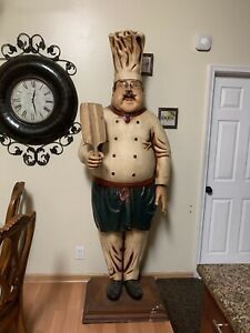 8 foot Pizza Chef Baker  Lifesize Statue 8’