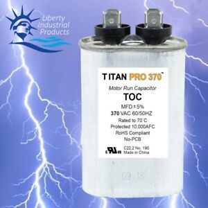 Titan Pro Run Capacitor TOCF3 3MFD Oval 440/370 Volt -40C to 70C Aluminum