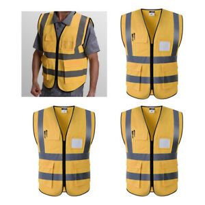 3x High Visibility Reflective Safety Vest Mesh Breathable Waistcoat L XL XXL