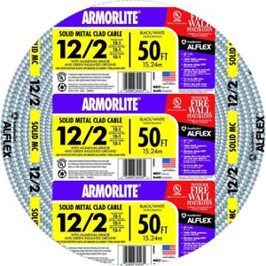 12/2 X 50 Ft. Solid Cu Mc (Metal Clad) Armorlite Cable