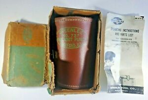 Vintage Greenlee #737 Knockout Punch 1 1/2&#034; &amp; 2&#034; w/ Leather Case in Original Box