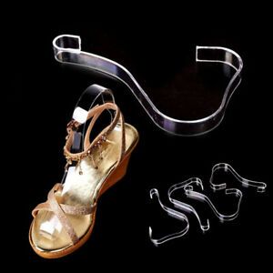 4X Women Lady Shoes Display Stand Inserts Holder Clear Acrylic Plastic Sandal
