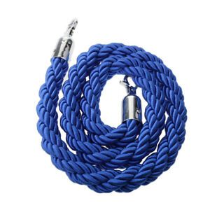 59 Inches Twisted Barrier Rope Queue Crowd Control for Posts Stands Blue