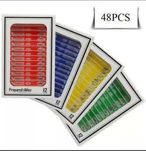 48 Pieces Prepared Biological Microscope Plastic Slides Student Science Research
