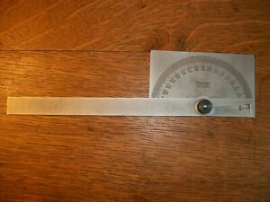 STARRETT NO. C183 STEEL PROTRACTOR WITH 6&#034; BLADE