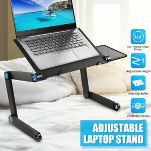 360° Adjustable Laptop Computer Stand Desk Table Tray On Bed Mouse Holder