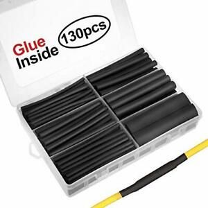 130pcs 31 Dual Wall Adhesive Heat Shrink Tubing Kit 6 Sizes Diameter 1/2 3/8 ...