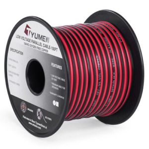C-able 100FT 18 AWG Gauge Electrical Wire Hookup Red Black Copper Stranded Au...