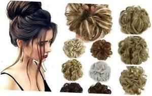 Hair Bun Extensions Wavy Curly Messy Donut Chignons Hair onesize Ash Blonde