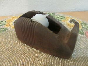 ANTIQUE CAST IRON TAPE DISPENSER HEAVY 3 LB. RUSTIC FARMHOUSE GARAGE FREE SHIP!