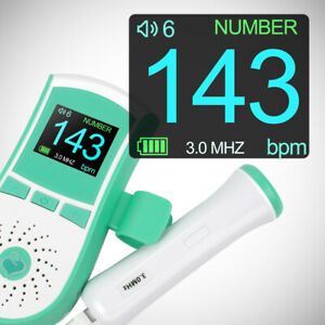 Portable Color LCD Baby Doppler Prenatal Heart Baby Heart Monitor 3MHz Probe NEW