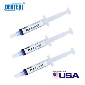 3X Dentex Dental Etchant Gel 37% Phosphoric Acid Etching Silica Gel 5ml &amp;5 tips