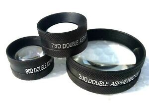 Double Aspheric Lens 20D 90D &amp; 78D Black Colour Brand New Medico Lens Combo Pack
