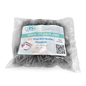 IDL Packaging - BP34-M 3/4 Heavy Duty Wire Buckle for Cord Strapping, Phosphate