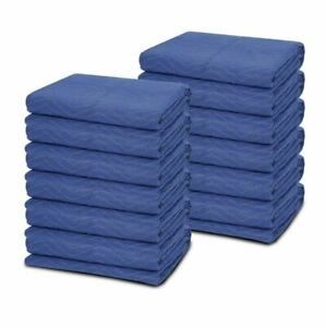 12 Heavy-Duty 80&#034; x 72&#034; Moving Blankets 65 lb/dz Pro Packing Shipping Pads