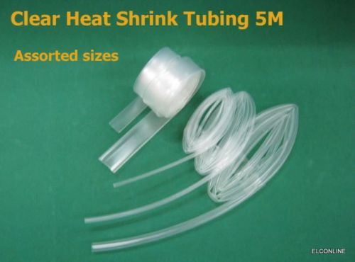 #CA4  Clear 2:1 Heat Shrink Tubing Assorted Size 2~12mm  5M 16FT