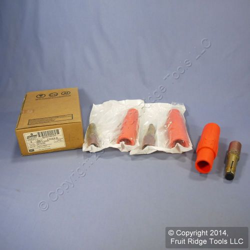 3 leviton orange ect 18 series vulcanized male cam-type plugs 690a 600v 17v23-o for sale