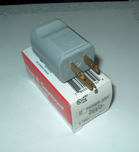 Pass &amp; seymour ps5965-gry straight blade male connector plug  **new in box** for sale