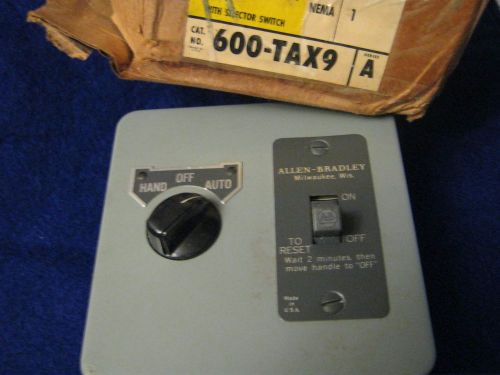 Allen Bradley 600TAX9 Manual Starting switch 2 pole toggle