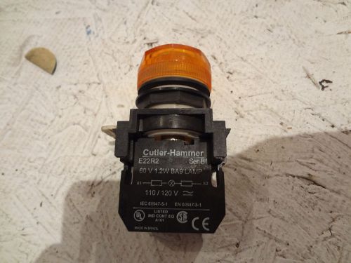 Cutler hammer pilot light- orange- with e22r2 contact block for sale