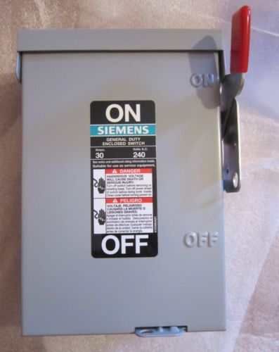 SIEMENS GF221NR 30 Amp Enclosed Geral Duty Safety Switch NEW
