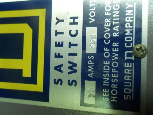(N3-2) 1 NEW SQUARE D H-221-D SAFETY SWITCH