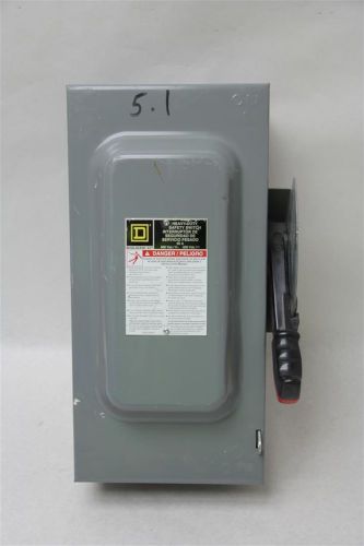 Square-d heavy duty h362n safety switch w/ 60a, 600vac, 3 trionic trs35r fuses for sale