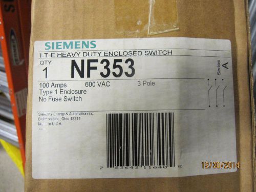 Siemens Heavy Duty NF Disconnect 600 V AC/NF353