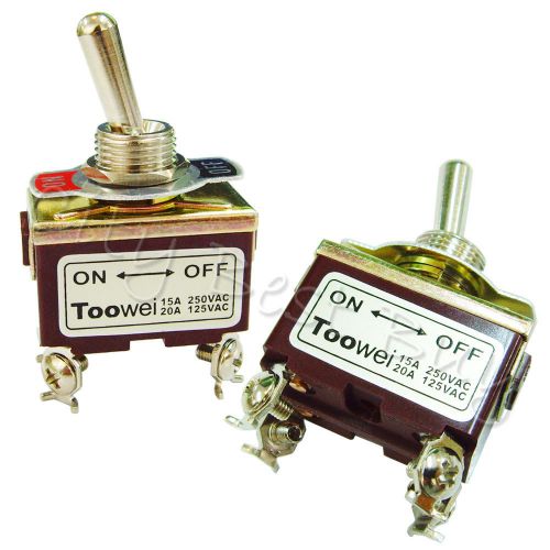 2 ON-OFF T702AW DPST Toggle Switch 15A 250VAC 20A 125VAC Heavy Duty Latch Boat