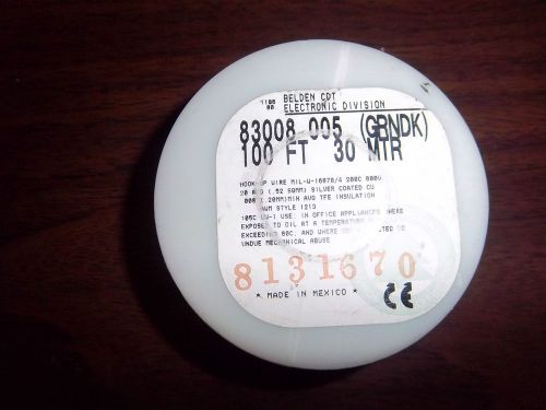 BELDEN 83008-005 MTR 100FT 20 AWG(GREEN) SILVER PLATED COPPER WIRE (NEW)