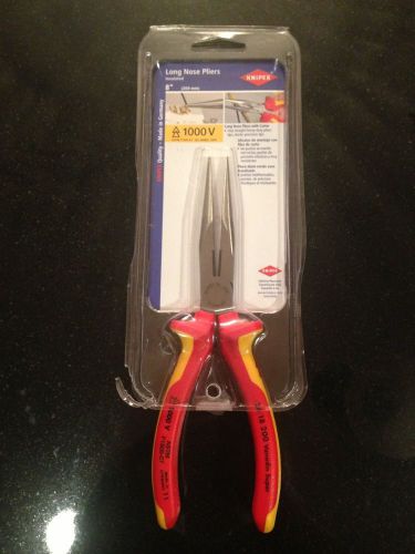 NEW! KNIPEX 26 18 200 Long Nose 8&#034; PLIERS w/ Cutter Insulated 2618200 1000v