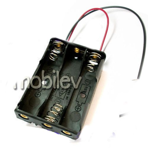 100 3 AA 2A Cells Battery 6V Holder Box Case 6&#039;&#039; Lead M