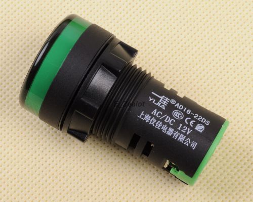Green led indicator pilot signal light lamp 12v 22 mm hole for sale