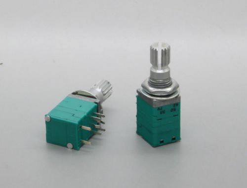 2 x 9mm alps a50k 50k audio taper potentiometer w. push/pull switch 20mm d shaft for sale